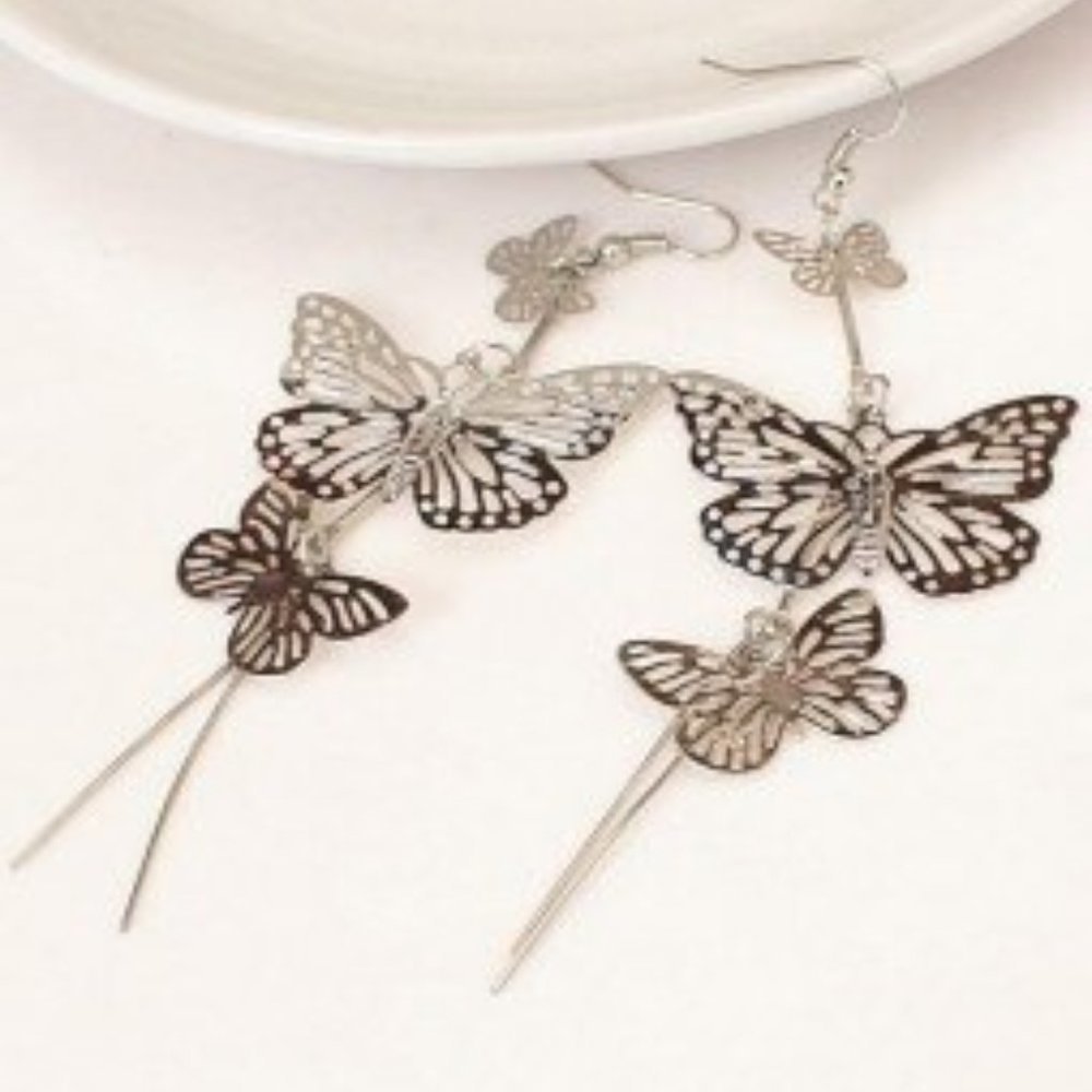 Earrings Butterfly Women Stud Bohemian Hoop Drop Cute Trendy Jewelry - Picture 7 of 8